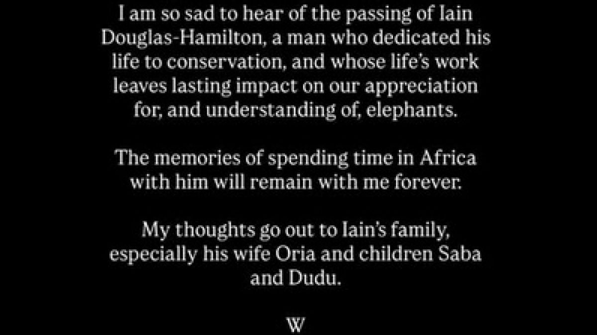 Dieses Statement veröffentlichte Prinz William zum Tod von Iain Douglas-Hamilton auf Instagram. (Foto)