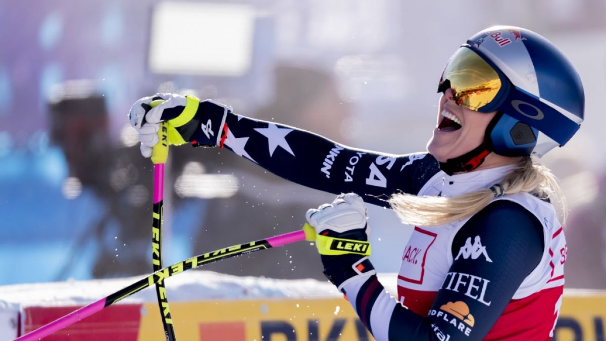 Lindsey Vonn hat die Abfahrt in St. Moritz gewonnen. (Foto)