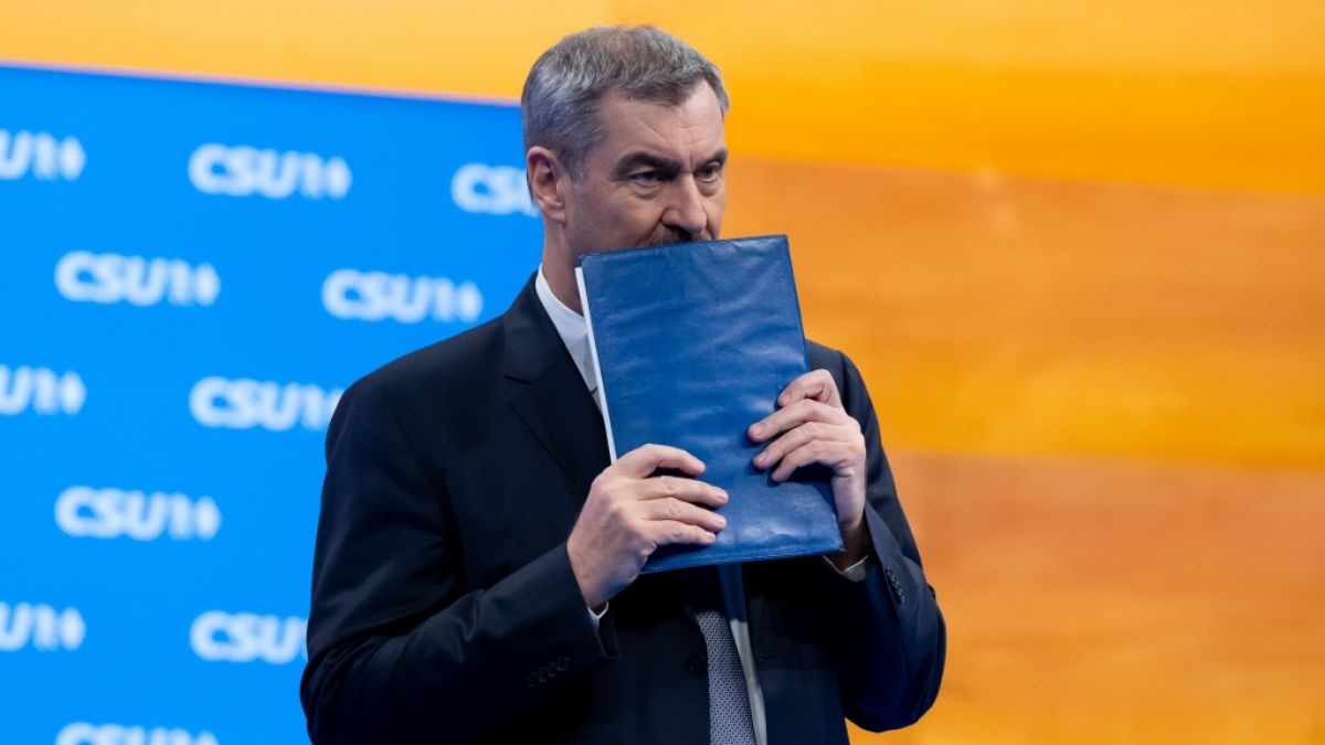 Markus Söder ist mit seinem bisher schlechtesten Ergebnis erneut zum CSU-Chef gewählt worden. (Foto)