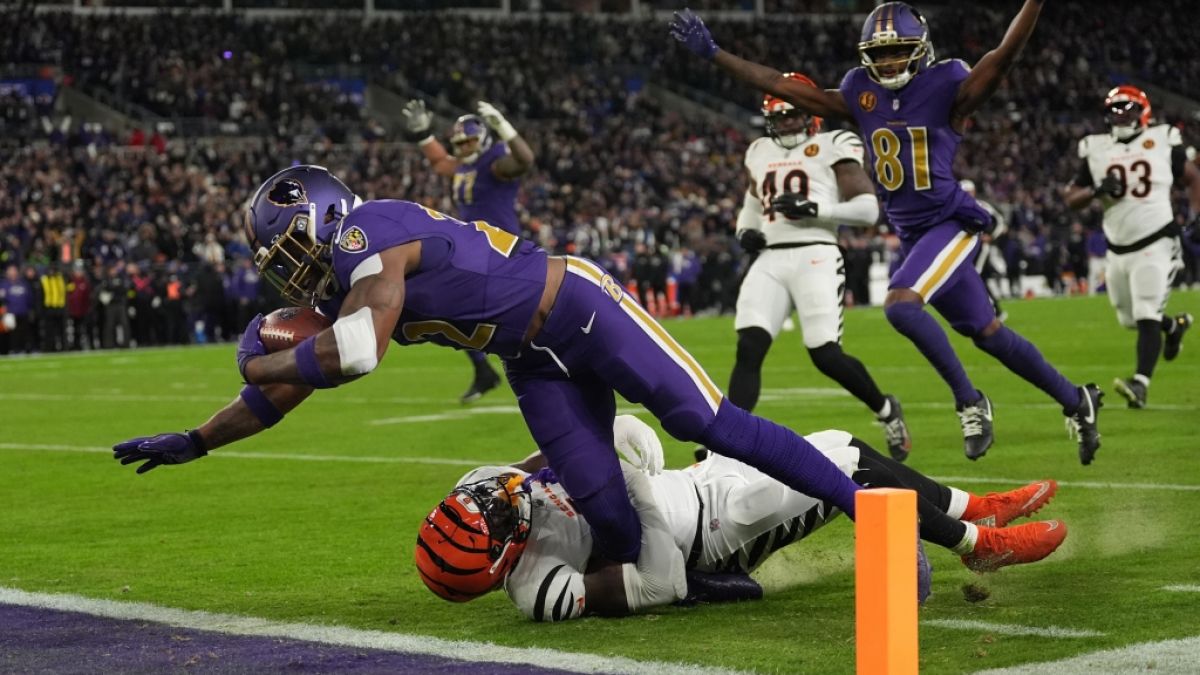 Derrick Henry von den Baltimore Ravens erzielt einen Touchdown gegen die Cincinnati Bengals, am 27.11.2025. (Symbolbild) (Foto)