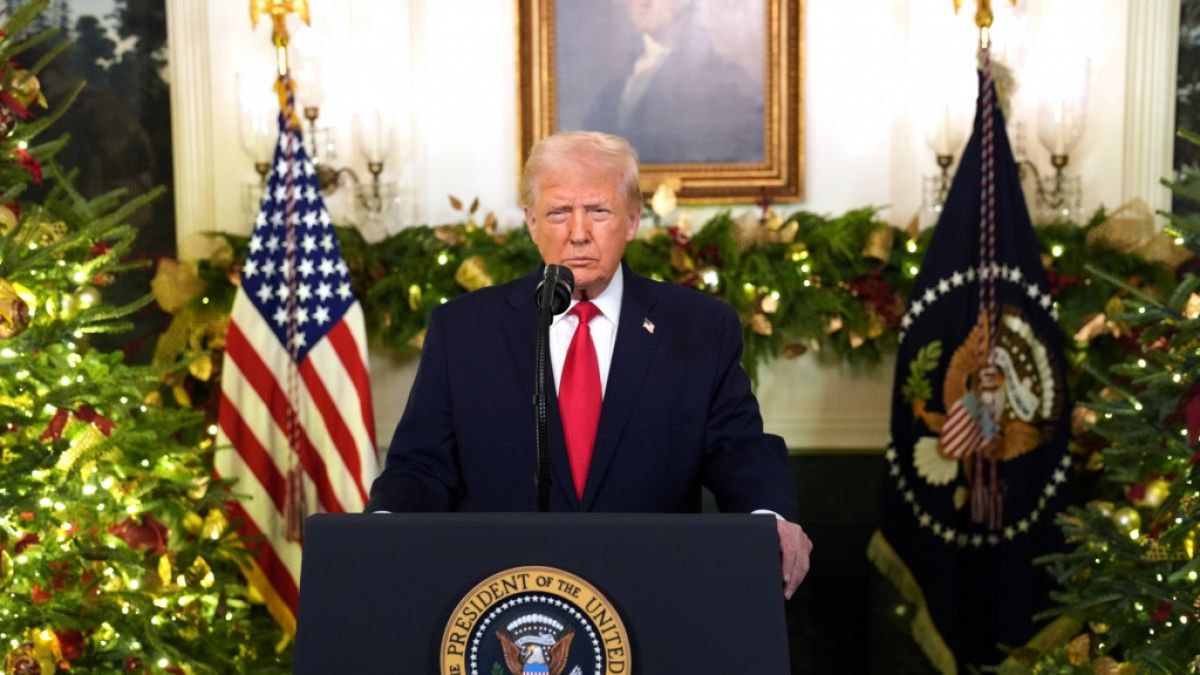 Donald Trump w&auml;hrend seiner Rede an die Nation. (Foto)