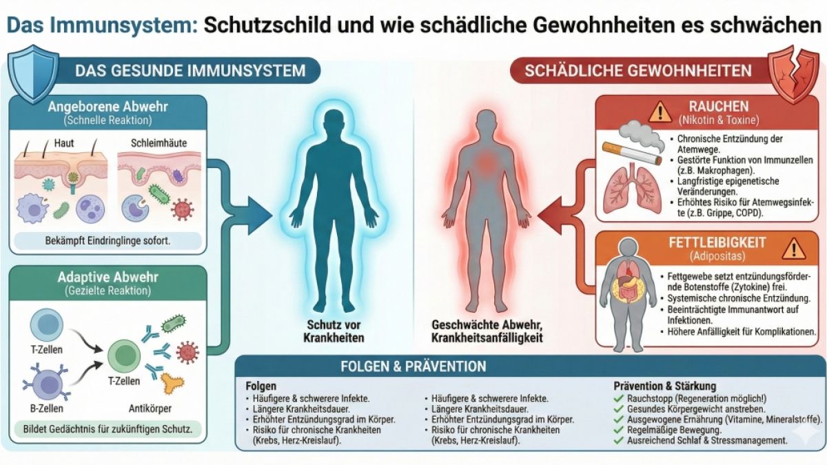 Negative Einfl&uuml;sse und Funktion des Immunsystems (Foto)