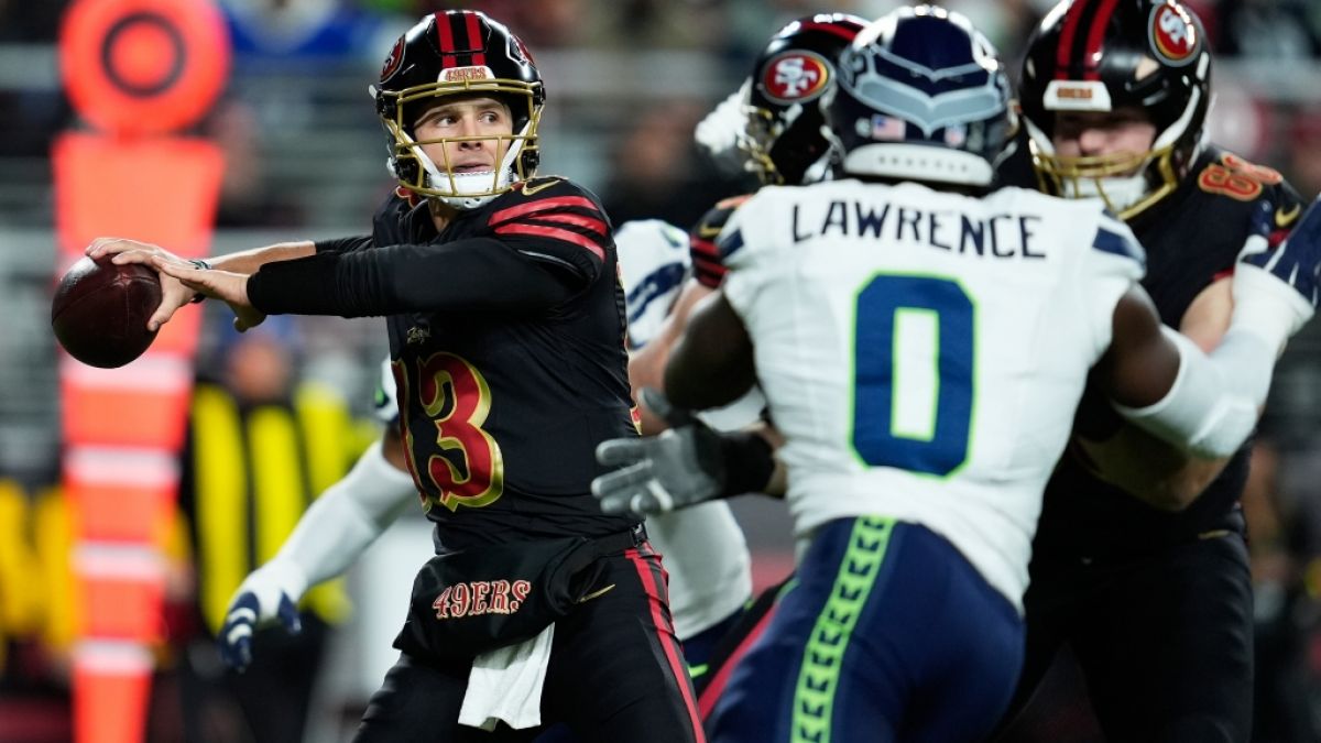 Brock Purdy von den San Francisco 49ers wirft den Ball, am 03.01.2026. (Symbolbild) (Foto)