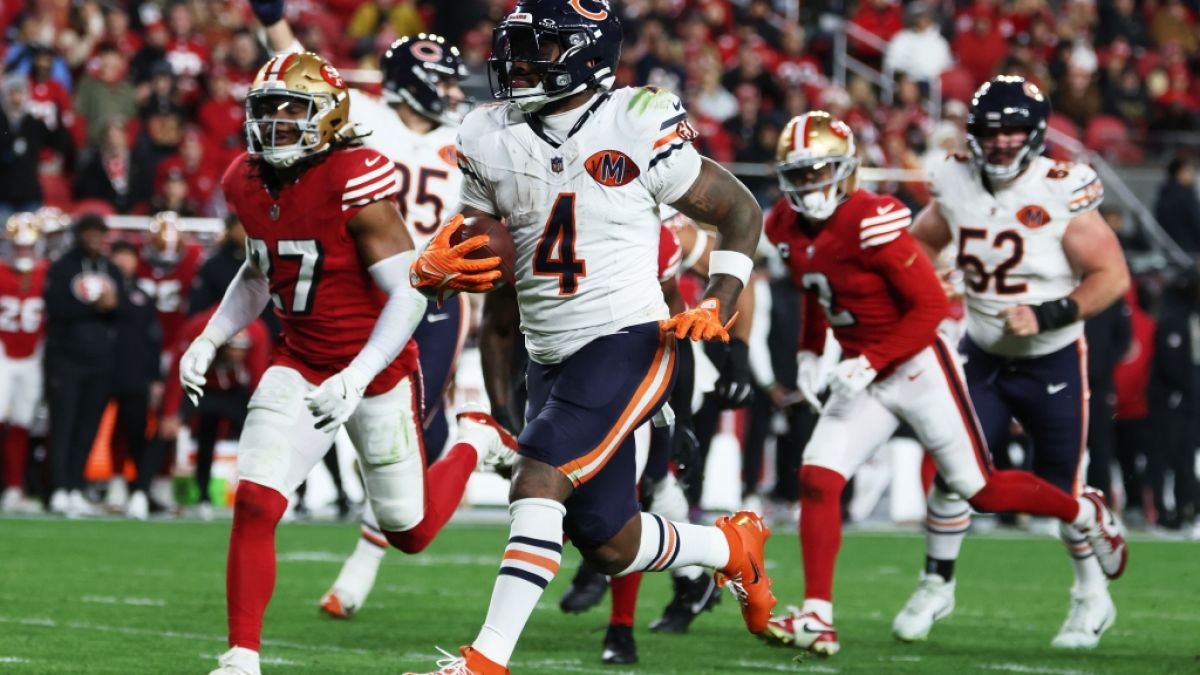 D'Andre Swift von den Chicago Bears l&auml;uft in die Endzone, am 28.12.2025. (Symbolbild) (Foto)