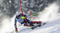Der Kroate Filip Zubcic beim Slalom in Adelboden in Aktion.