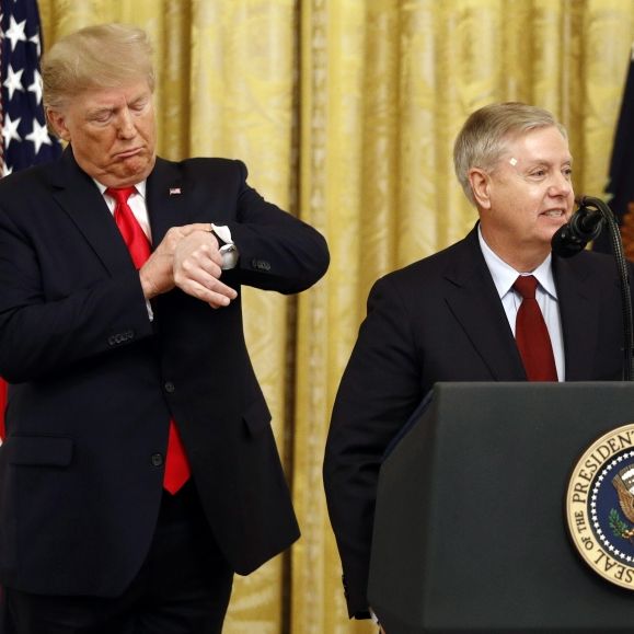 Lindsey Graham (rechts) hat Donald Trump aufgefordert, im Iran einzugreifen.