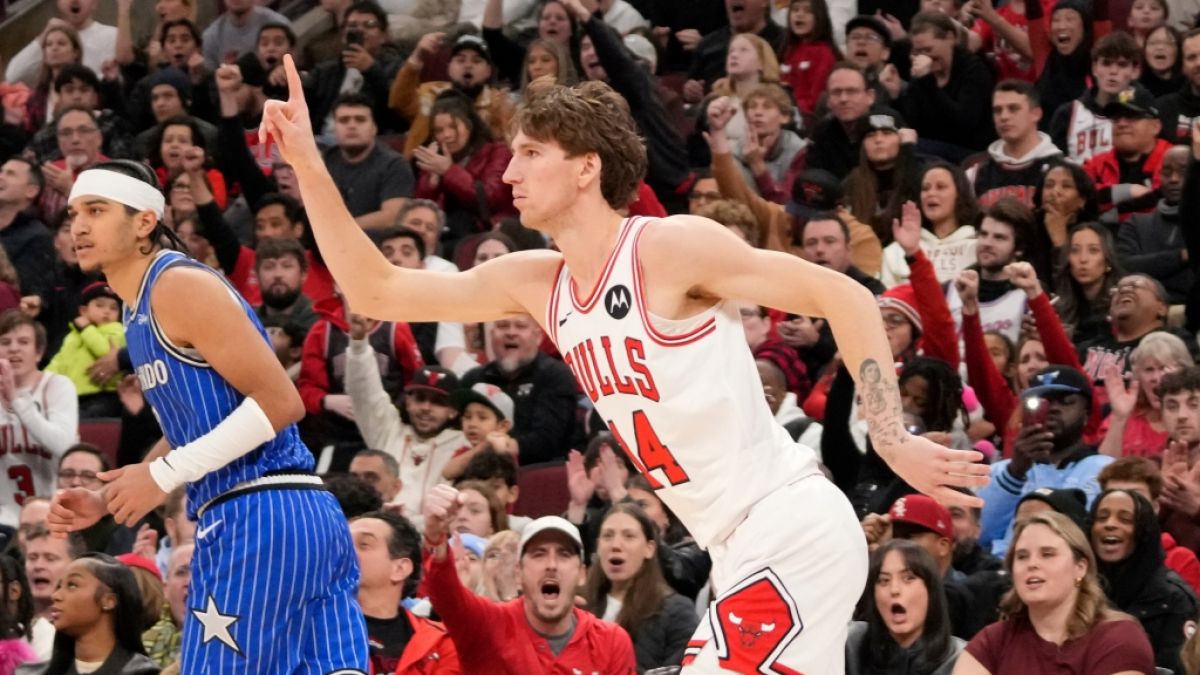 Matas Buzelis von den Chicago Bulls reagiert nach einem Korb, am 03.01.2026. (Symbolbild) (Foto)