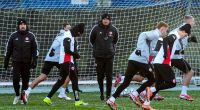 Eintracht Frankfurt trainiert vor dem Champions-League-Spiel gegen Qarabag Agdam.