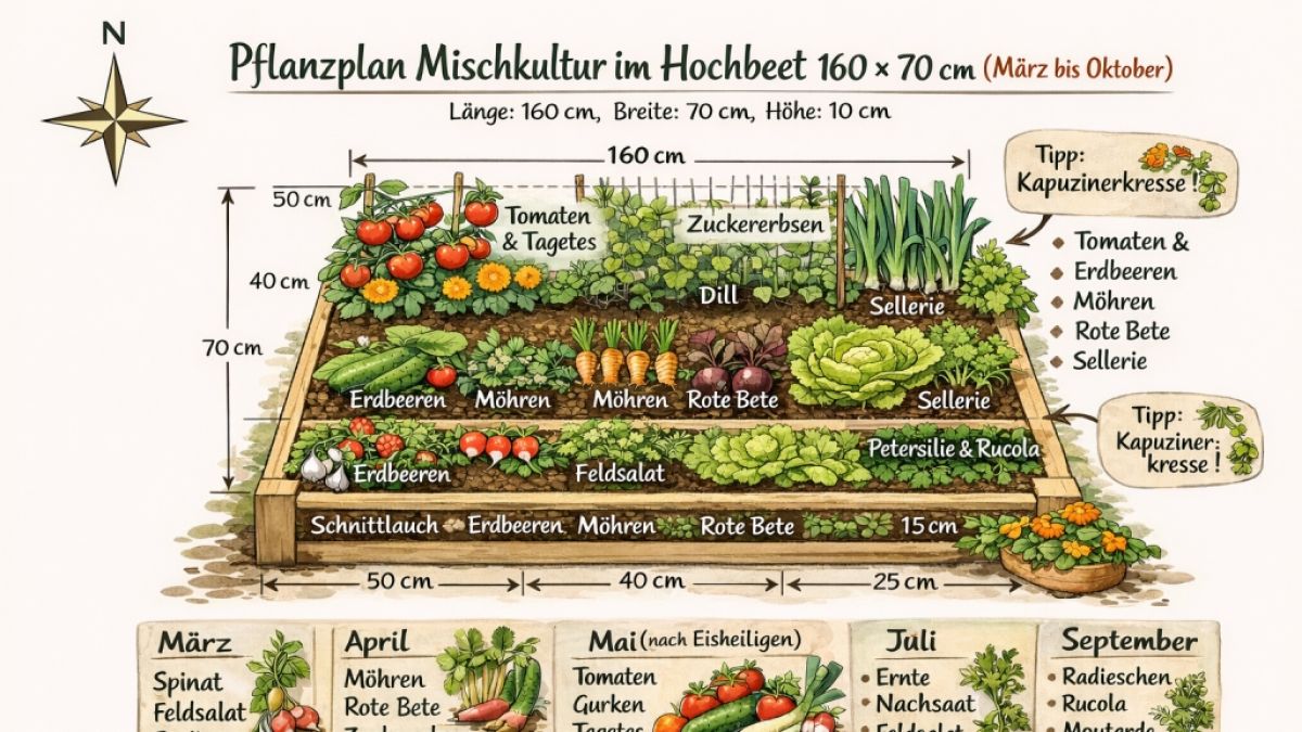 Eine grafische Beetskizze (Foto)