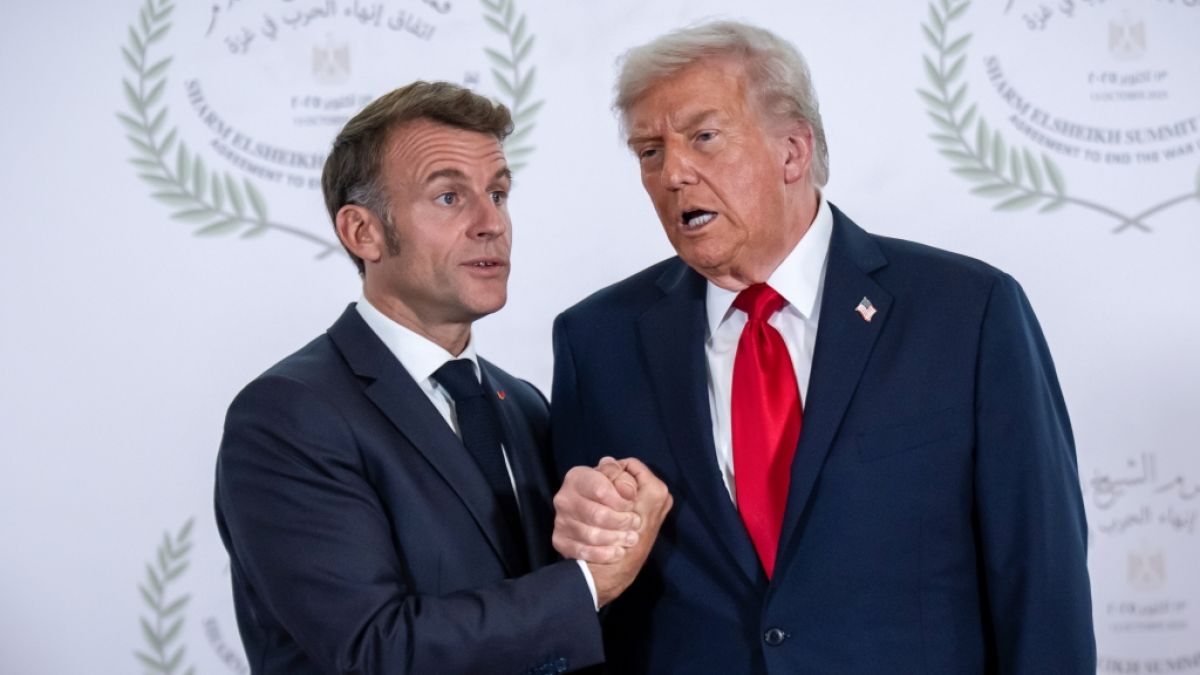 Hier noch wohlgesinnt: Emmanuel Macron (li.) und Donald Trump. (Foto)