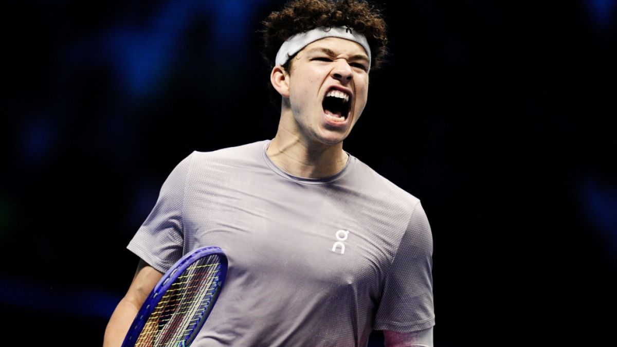 Ben Shelton aus den Vereinigten Staaten jubelt, am 12.11.2025. (Symbolbild) (Foto)