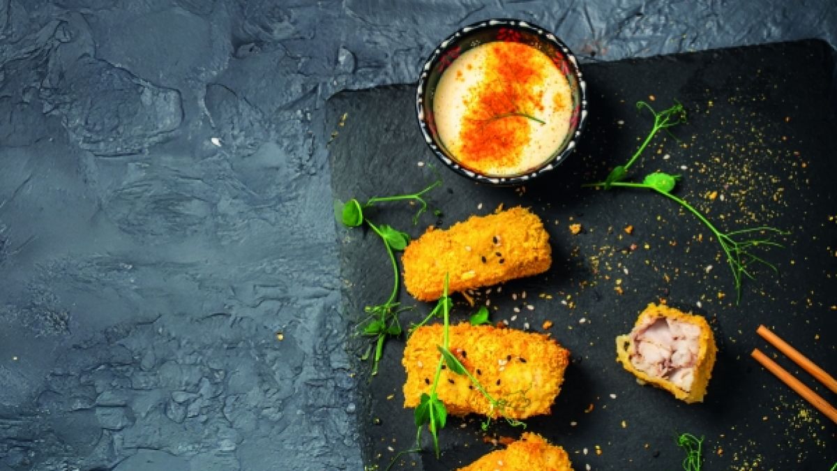 Fischst&auml;bchen mit Zitronen-Joghurt-Dip aus dem Airfryer (Foto)