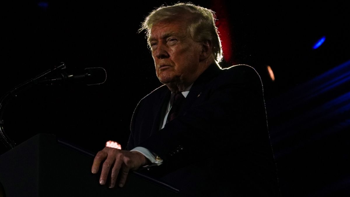 Mit einem Mikrofon vor der Nase kennt Donald Trump kein Halten mehr. (Foto)