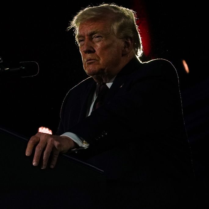 Mit einem Mikrofon vor der Nase kennt Donald Trump kein Halten mehr.