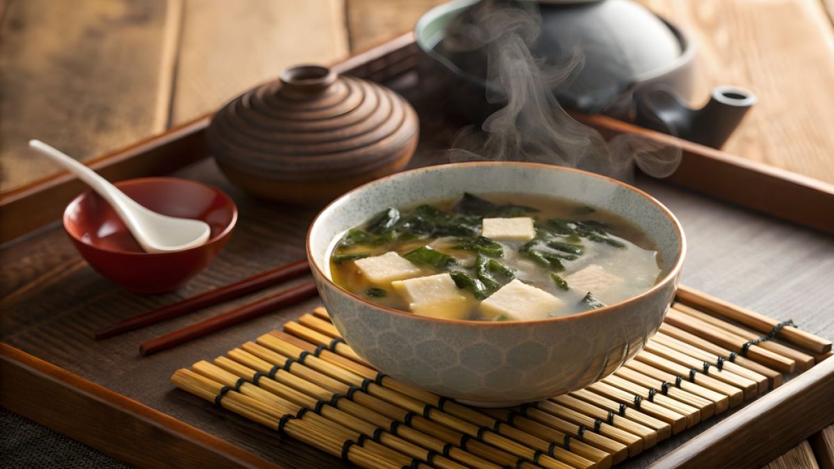 Getrocknete Algen finden sich h&auml;ufig in traditioneller japanischer Miso-Suppe. (Foto)