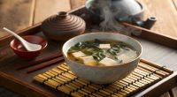 Getrocknete Algen finden sich häufig in traditioneller japanischer Miso-Suppe.