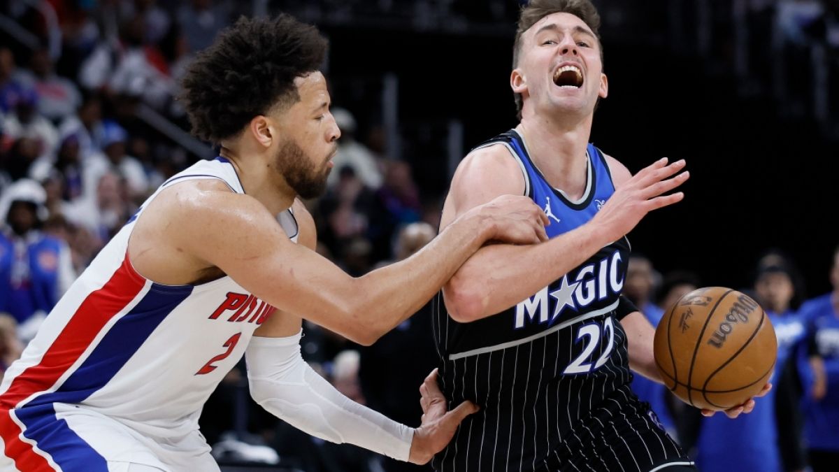 Franz Wagner von der Orlando Magic wird geblockt von Cade Cunningham von den Detroit Pistons, am 19.04.2026. (Symbolbild) (Foto)