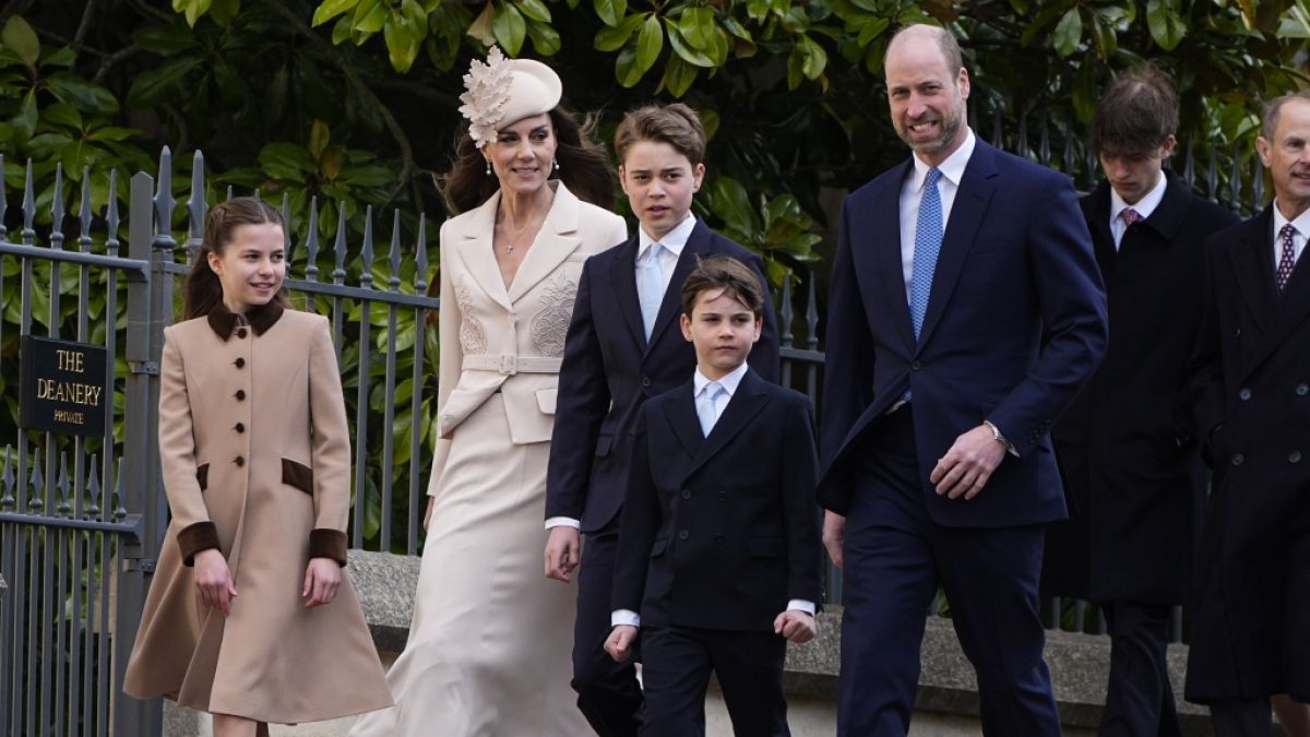 Prinzessin Kate, William und die Kinder besuchen den Ostergottesdienst in der St. George's Chapel in Windsor Castle. (Foto)