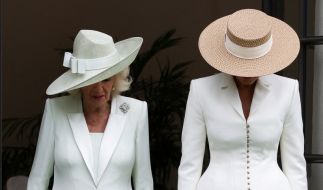 Melania Trump (rechts) verstand einen Witz von Königin Camiliia zunächst nicht.
