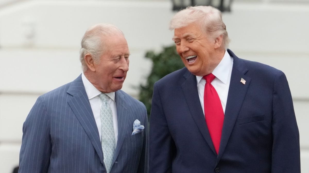 Donald Trump sonnte sich beim Staatsbesuch von K&ouml;nig Charles III. ausgiebig im royalen Glanz seines Gastes. (Foto)