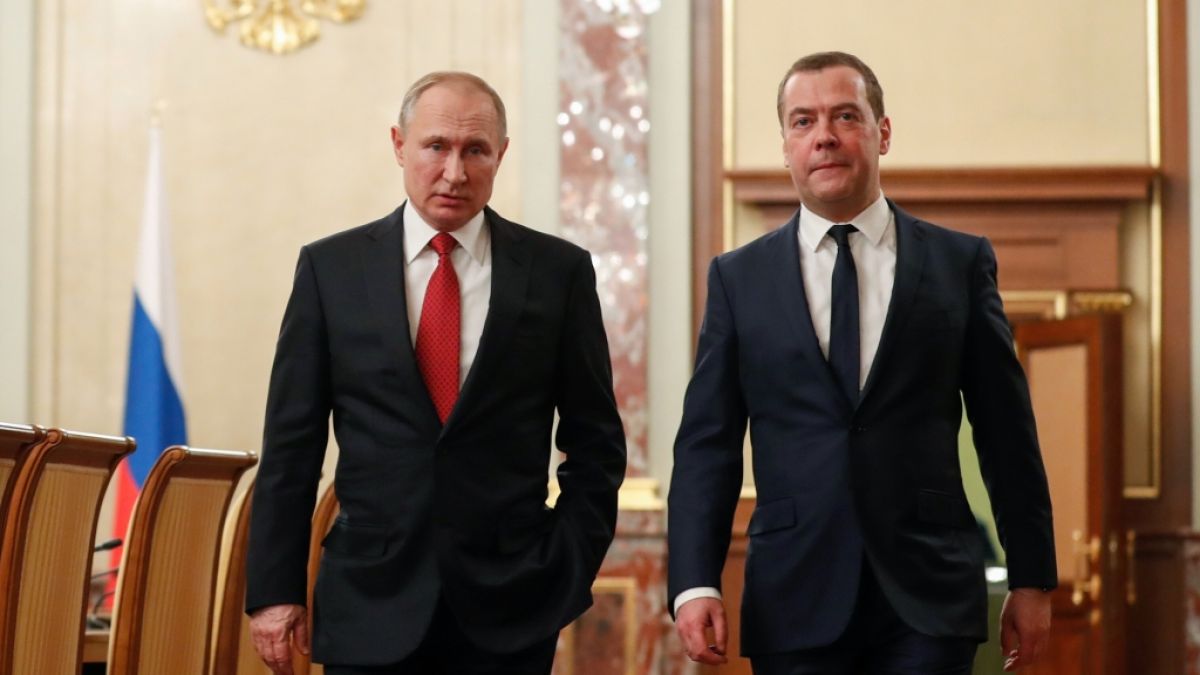 Wladimir Putins Vize Dmitri Medwedew hat drohende Worte &uuml;ber die "nukleare Apokalypse" verloren &ndash; und erkl&auml;rte im selben Atemzug, europ&auml;ische Politiker seien "Idioten", die vom Krieg mit Russland "schwadronieren". (Foto)