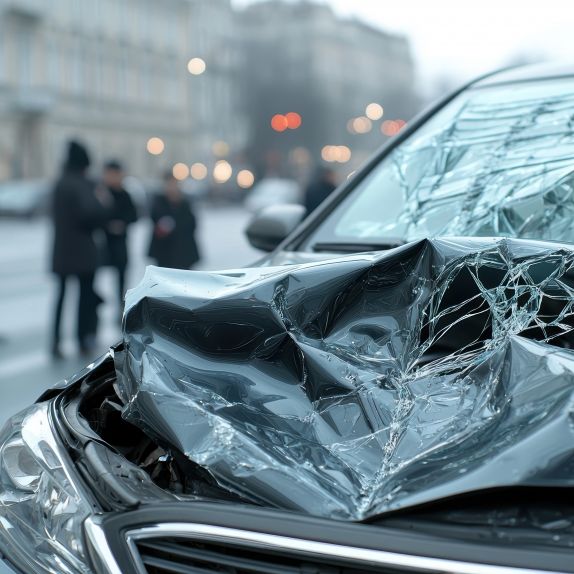 Auto erfasst Menschenmenge in der Innenstadt