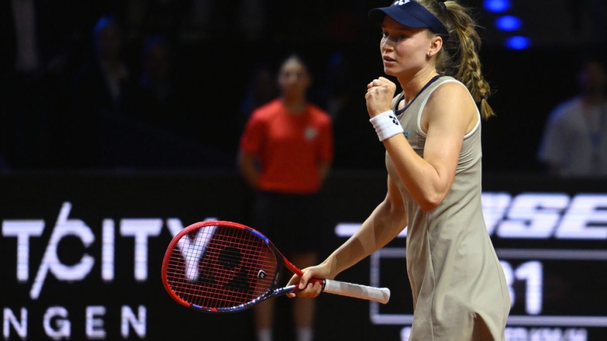 Tennis, WTA-Tour - Stuttgart, Einzel, Frauen, Finale, Rybakina (Kasachstan) - Muchova (CZE), Jelena Rybakina jubelt &uuml;ber ihren Sieg, am 19.04.2026. (Symbolbild) (Foto)