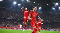 Der SC Freiburg jubelt nach dem Sieg gegen Sporting Braga.