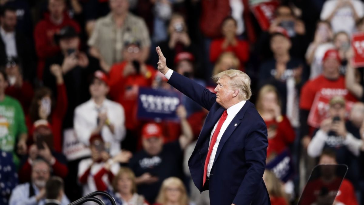 Donald Trump w&auml;hrend einer Wahlkampfveranstaltung. (Foto)