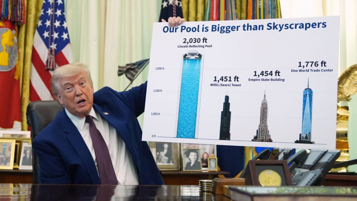 Donald Trump blamierte sich mit seiner unpassenden Schautafel. (Foto)