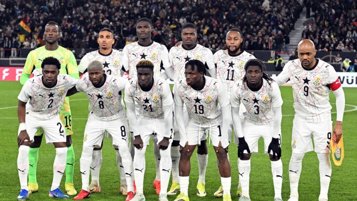 L&auml;nderspiele, Deutschland - Ghana, MHPArena: Die Spieler aus Ghana haben f&uuml;r ein Mannschaftsfoto Aufstellung genommen, am 30.03.2026. (Symbolbild) (Foto)