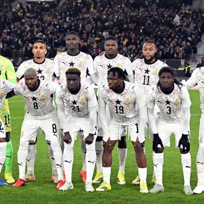 Länderspiele, Deutschland - Ghana, MHPArena: Die Spieler aus Ghana haben für ein Mannschaftsfoto Aufstellung genommen, am 30.03.2026. (Symbolbild)