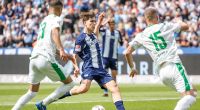 Kennet Eichhorn (M.) verlässt Hertha BSC und spielt ab der kommenden Saison für Bayer Leverkusen.