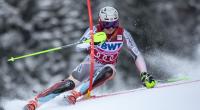 Henrik Kristoffersen aus Norwegen in Aktion.