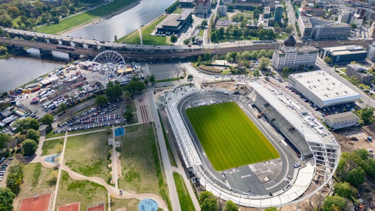 Im neu er&ouml;ffneten Heinz-Steyer-Stadion in Dresden findet am 15. September 2024 der City-Biathlon statt. (Foto)