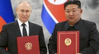 Kim Jong Un (rechts) unterstützt Wladimir Putin im Ukraine-Krieg.