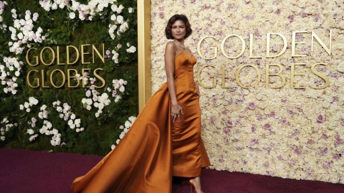 "Dune"-Star Zendaya erschien in einem orangefarbenen, glamourösen Louis-Vuitton-Kleid (Foto)