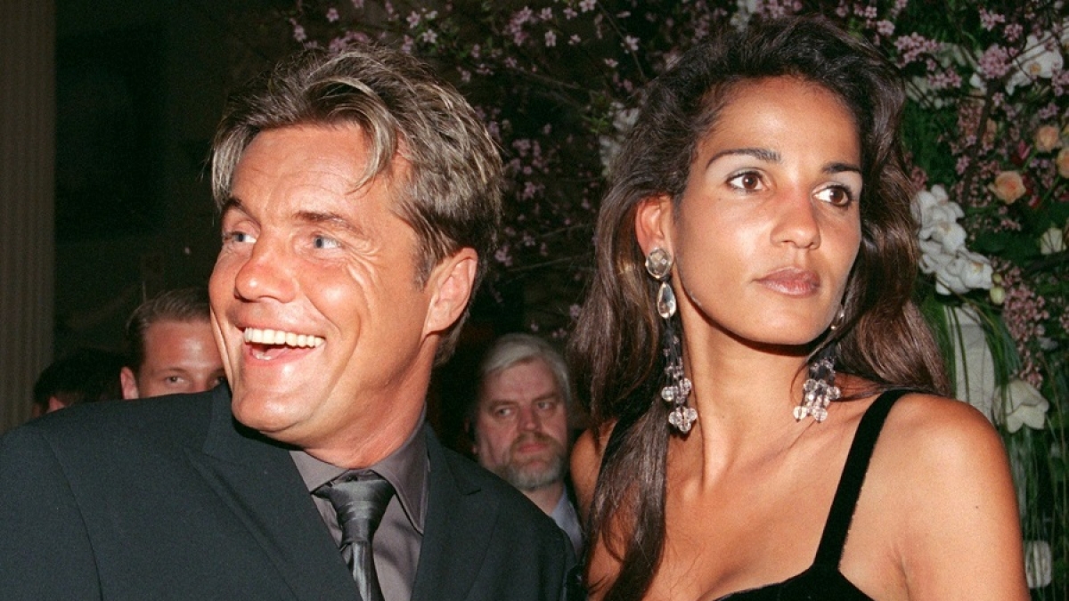 An der Seite von Dieter Bohlen wollte Nadja abd el Farrag es ins Rampenlicht schaffen. Hier bei einer Party 1999 im Anschluss an die Verleihung der goldenen Kamera. (Foto)
