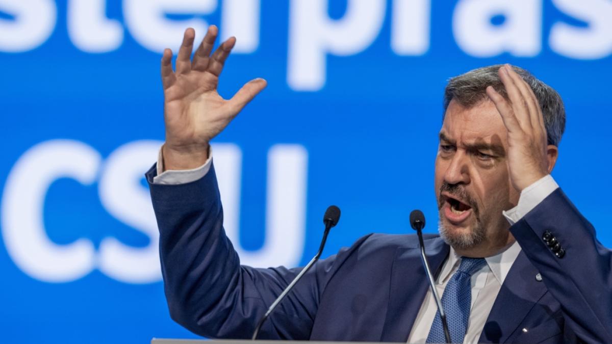 Markus S&ouml;der polterte auf dem CSU-Parteitag in Augsburg gegen die Gr&uuml;nen. (Foto)