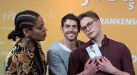Luan Gummich (rechts) mit Roy Peter Link und Jane Chirwa.