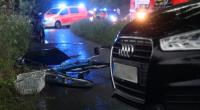 Nach einem Blitzeinschlag ist ein Kind mit seinem Fahrrad in Düsseldorf gestürzt.