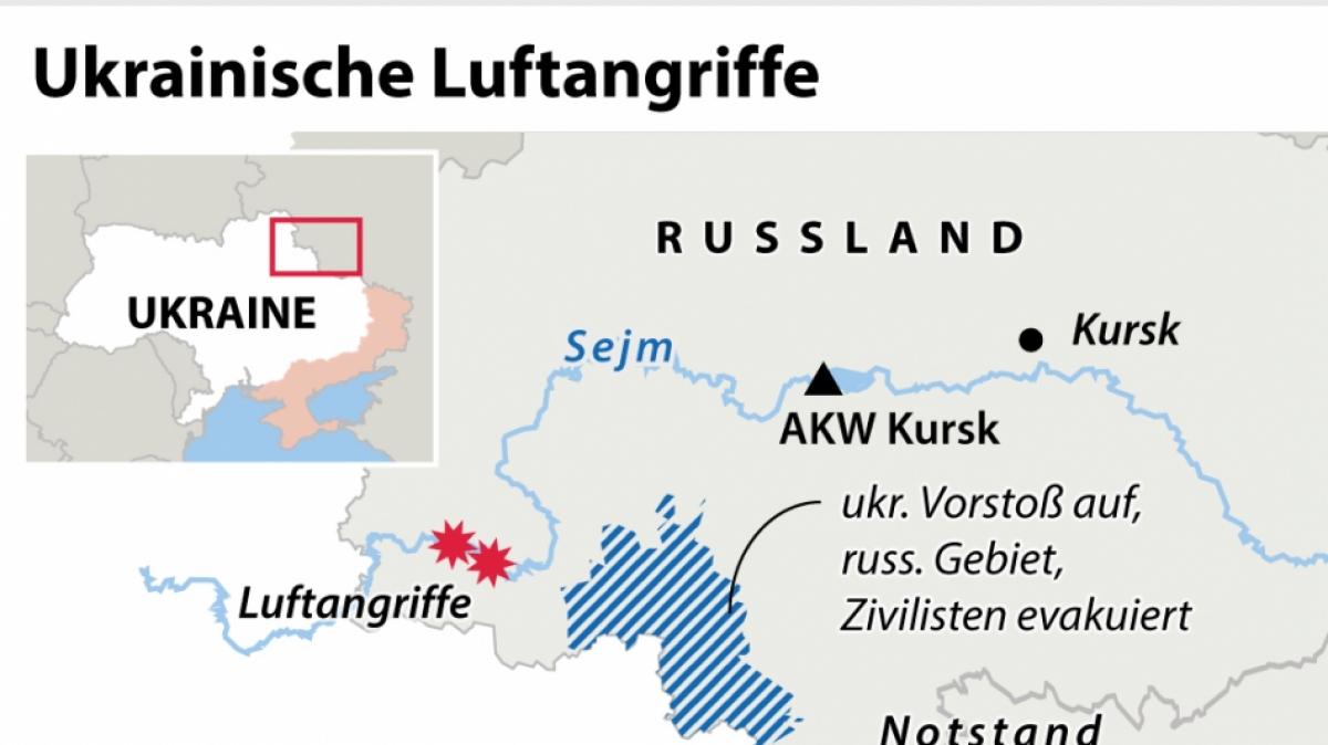 Karte zeigt Region rund um Kursk. (Foto)