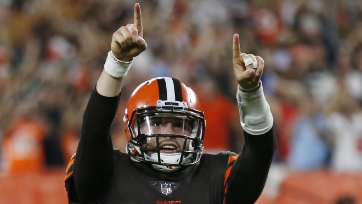 Baker Mayfield jubelt, am 20.09.2018. (Symbolbild) (Foto)