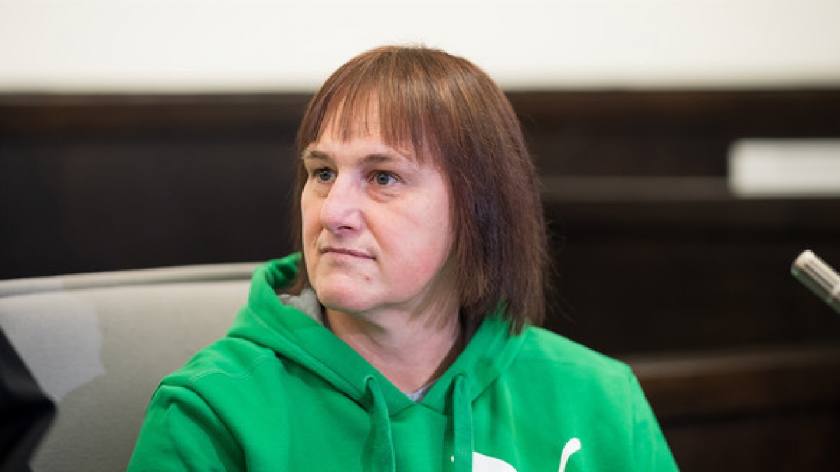 Die Angeklagte Angelika W. w&auml;hrend des Gerichtsprozesses. (Foto)