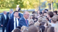 Friedrich Merz kehrte an seine alte Schule zurück.