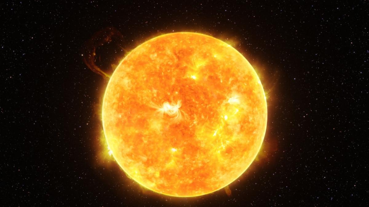 Ein Sonnenwind trifft die Erde. (Foto)