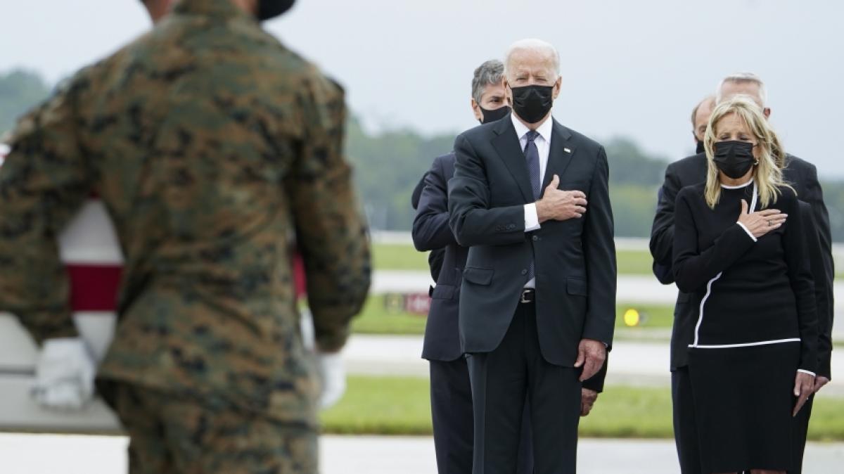 Joe Biden erhielt viel Kritik f&uuml;r sein Auftreten bei der &Uuml;berf&uuml;hrung der gefallenen US-Soldaten. (Foto)