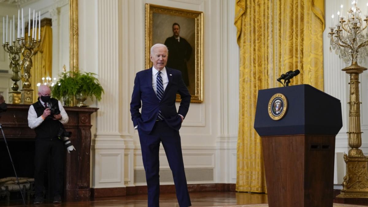 US-Pr&auml;sident Joe Biden sorgte bei seiner ersten formellen Pressekonferenz f&uuml;r Spekulationen um seinen Gesundheitszustand. (Foto)