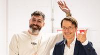 Rapper Sido mit Gesundheitsminister Karl Lauterbach im August 2023.