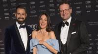 Johanna Klum kommt mit Gesundheitsminister Jens Spahn (r.) und dessen Ehemann zur Operngala für die Deutsche Aids-Stiftung.